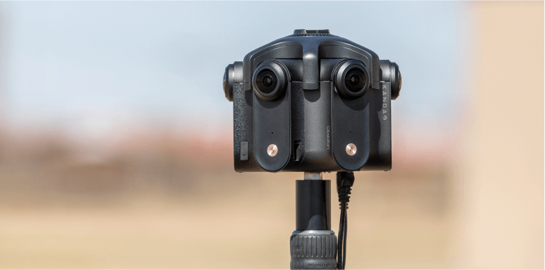 camera mounted on tripod